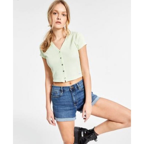 MSRP $50 Calvin Klein Jeans Cotton Crop Top Green Size XL (WRINKLED)
