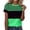 Green, variant on Luvior Women's Loose Fit Round Neck Striped Top Summer Casual Blouse Navy XXXL