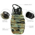 thumbnail image 3 of KY Collapsible Travel Water Bottle 19.6 oz, Reuseable Silicone Foldable Water Bottles for School, Office, Gym, Family,Camping and Hiking,Portable Leak Proof Sports Water Bottle with Carabiner (Black), 3 of 7