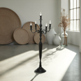 thumbnail image 6 of Hamptons Five Candle Candelabra, Rustic Black Finish, Indoor, Centerpiece, Hand Crafted of Cast Aluminum Nickel, Tall, over 3 ft. High, (41.25 Inches), 6 of 8
