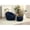 Dark Blue, variant on 40" Ergonomic Faux Fur Lazy Sofa Chair, Cloud Floor Sofa with Memory Foam, Lazy Fodable Floor Sleeper with Armrest For Gaming Reading Lounge, Yellow