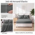 thumbnail image 6 of Queen Size Comforter Set, 7 Pieces Pintuck Down Alternative Bedding Set for All Season, Bed in a Bag with Comforter, Fitted Sheet, Flat Sheet, Pillowcases & Pillow Shams, Grey, 6 of 8