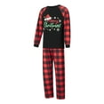 thumbnail image 3 of Caoirhny Family Matching Christmas Pajamas, Romper/Letter Print Long Sleeve Tops and Plaid Pants Sleepwear Loungewear Set, 3 of 9