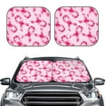 thumbnail image 2 of Disketp 2 Piece Breast Cancer Ribbons Awareness Pattern Windshield Sunshades,Folding Windshield Sun Shade For Car Suv Trucks Sedan,Blocks Uv Rays Sun Visor Protector-Small, 2 of 7