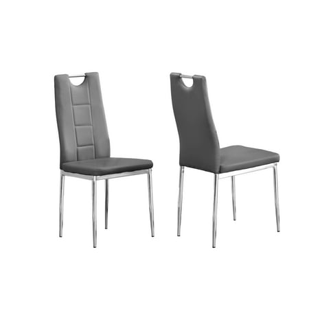 Best Master Furniture Crystal Dining Chairs in Grey, Set of