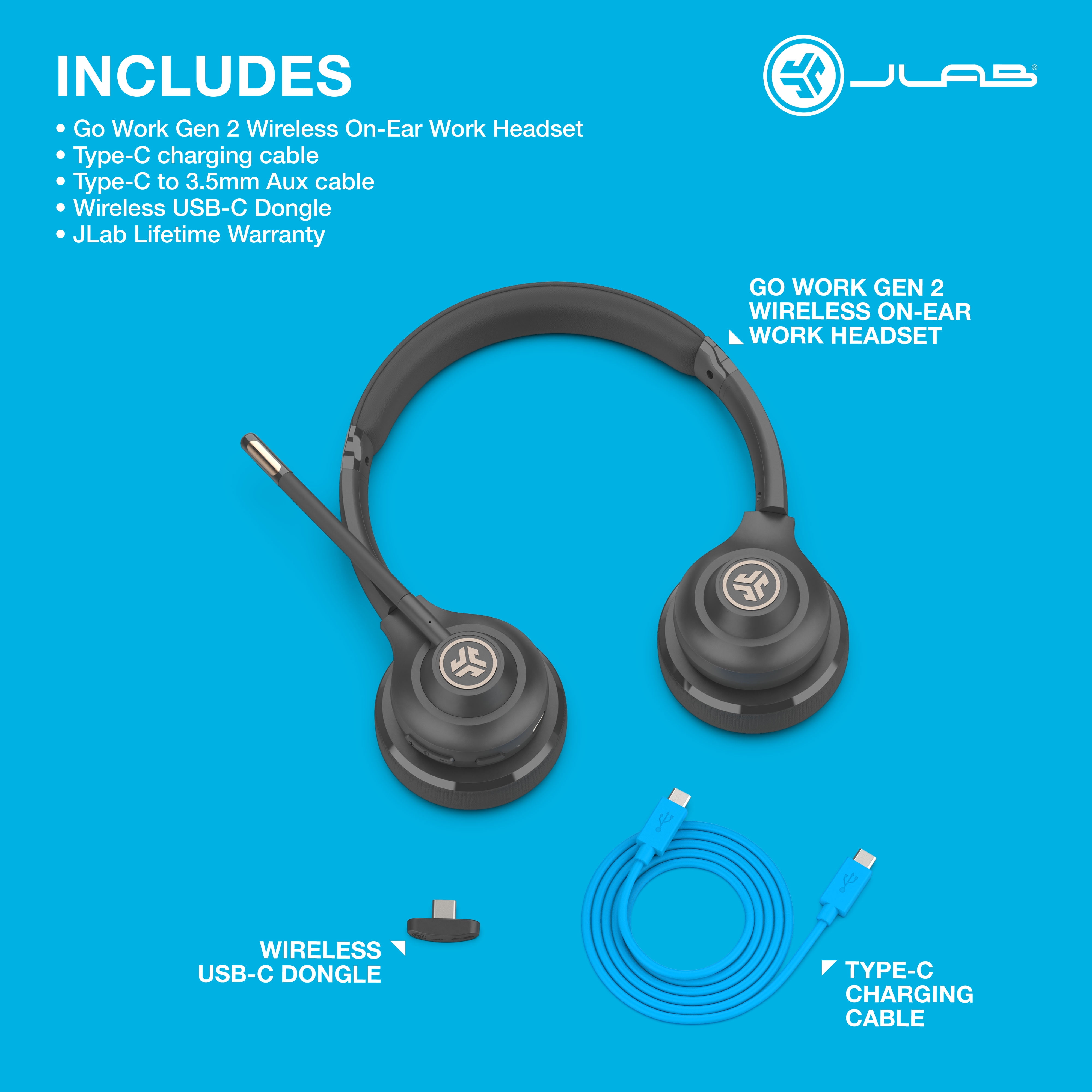 JLAB Go Work ゴーワーク ワイヤレス オンイヤー ヘッドセット ヘッドセット オンイヤー ワイヤレス ゴーワーク Work Go JLAB