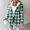 Z005-Green, variant on Women Plaid Hooded Jackets Drawstring Fall Long Sleeve Button Down Shackets Winter Warm Trendy Fashion Loose Clothing