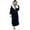 Navy Robes for Women, variant on Womens Fuzzy Robes Full Length Fleece Robe with Hood Thermal Winter Long Sleeve Bathrobes with Belt Cozy Sleepwear for Fall Winter Black M