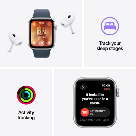 Apple Watch SE 2nd Generation (GPS + Cellular) 40mm Midnight Aluminum Case with Midnight Sport Loop - Midnight