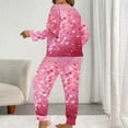 thumbnail image 6 of yievot Women's Valentines Pajama Sets Plus Size Long Sleeve Pjs Heart Printed Sleepwear Loungewear, 6 of 7