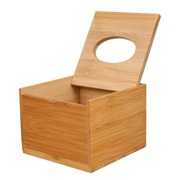 Wood Tissue Box Cover Decorative Square Facial Tissue Storage Container Napkin Storage Case Bamboo Napkin Holder Tissues Cube Box Cover For Home Bathroom Bedroom Table