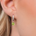 thumbnail image 3 of Gem Stone King 925 Sterling Silver Green Peridot Dangle Earrings for Women | 2.00 Cttw | Gemstone August Birthstone | Round 6MM, 3 of 6