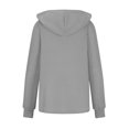 thumbnail image 3 of AXXD Gray Basic T-Shirts for Women 2024 Fall Winter Casual Hooded Shirts Long Sleeve Drawstring Button Hoodies Sweatshirts Tops, 3 of 4