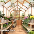 thumbnail image 4 of Erinnyees 6'x10' Outdoor Wooden Greenhouse, Heavy Duty Green House with Thickend PC Panel, Adjustable Windows, 12/16 Plant Hooks and Lockable Door for Garden,Backyard, 4 of 8