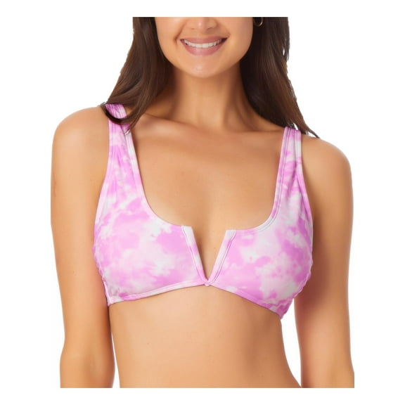California Waves Womens Juniors V-Wire Tie-Dye Bikini Swim Top