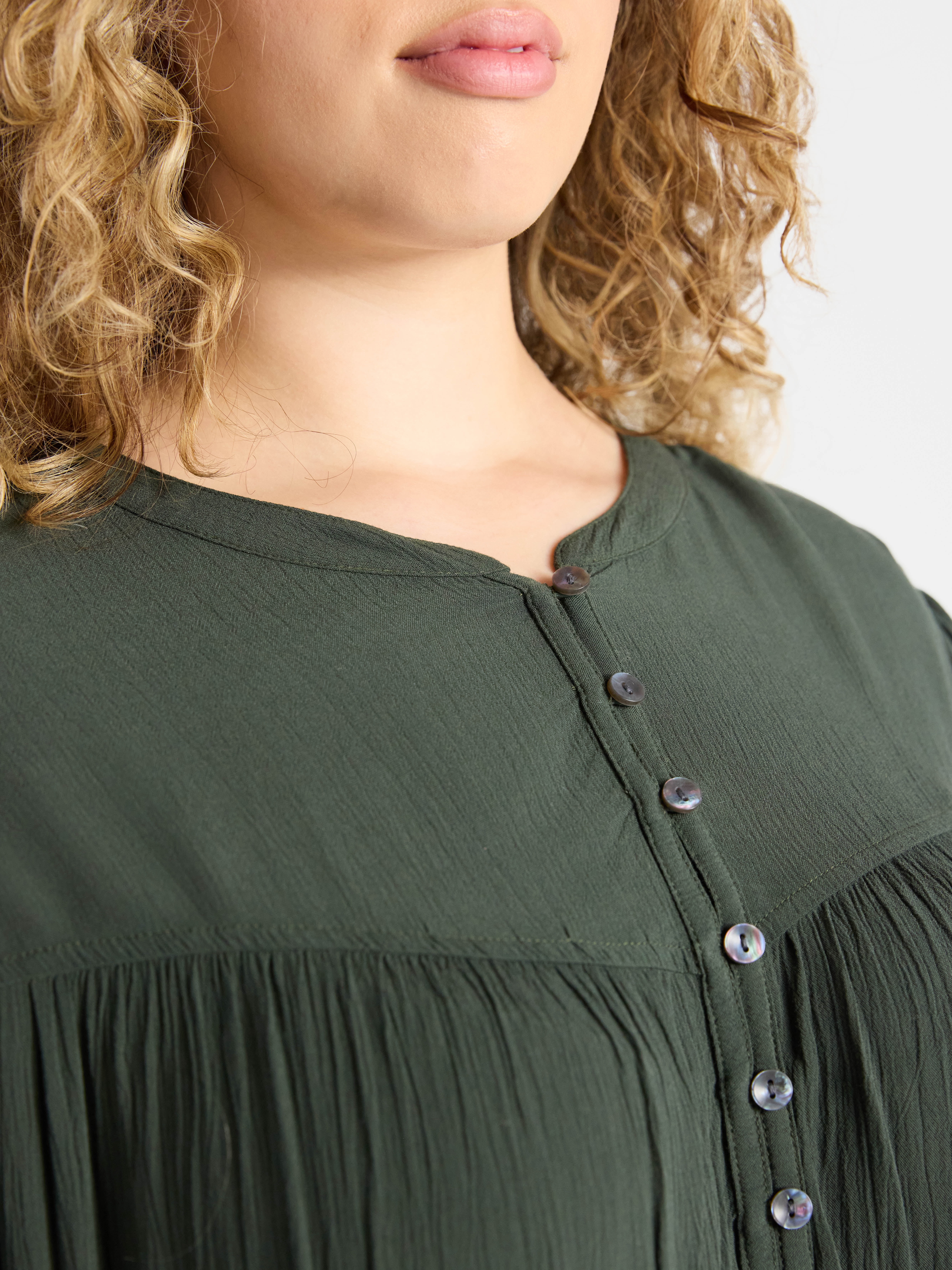 Terra & Sky Women’s Plus Peasant Blouse with Long Sleeves, Sizes 0X-5X