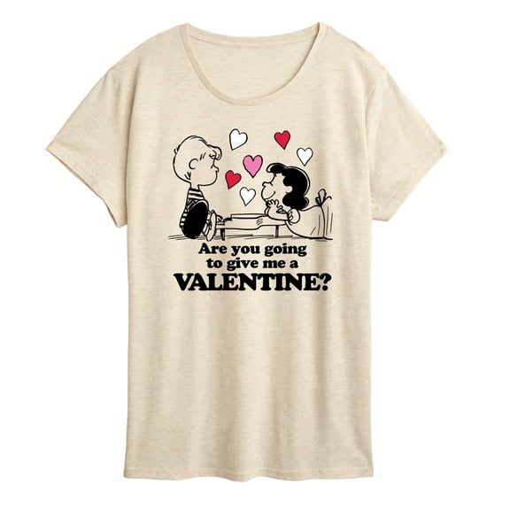 Peanuts - Lucy and Schroeder Valentine - Women's Short Sleeve Graphic T-Shirt