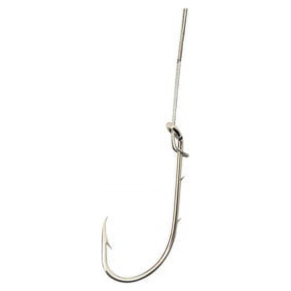 (2 pack) Eagle Claw Snelled Nylawire 5 Pack Nickel 2X Long Shank Hook, Size 2/0