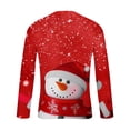 thumbnail image 5 of Blusas y camisas de manga larga y cuello redondo para hombre, informales, a la moda, con estampado navideño, cuello redondo, blusas de licra de manga larga para hombre., 5 of 5