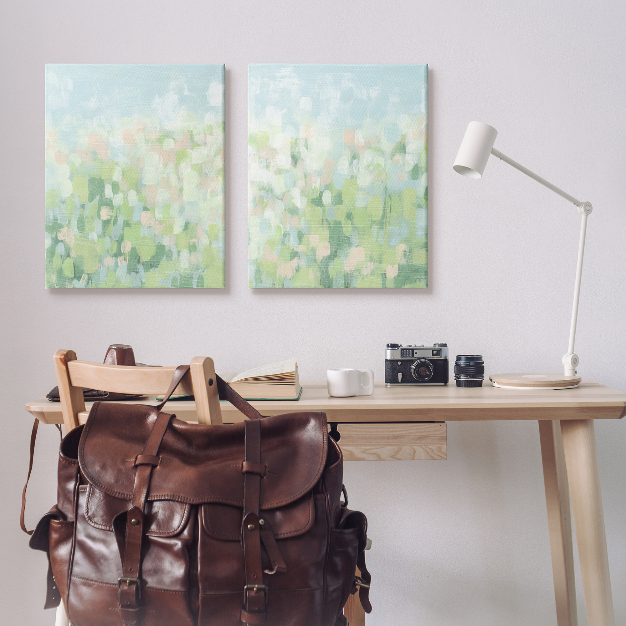 Stupell Industries Abstract Meadow Landscape Abstract Painting Gallery Wrapped Canvas Print Wall Art, 24 x 30, Set of 2