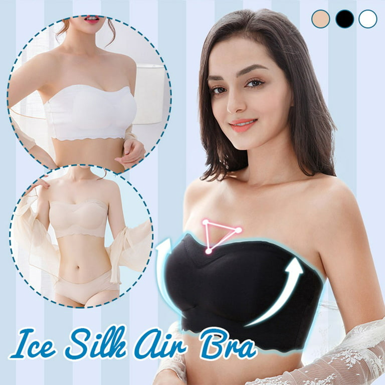 Women Ice Silk Air Bra Tank Top Short Vest Women Soft Breathable