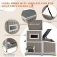 thumbnail image 5 of Gowoodhut 36.1" L Outdoor Cat House, 2 Story Wooden Outdoor Cat Shelter with 3 Escape Doors, 5 of 9