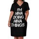 thumbnail image 2 of Camiseta con el nombre "Nina Doing Things" para mujer, vestido largo con bolsillo, ropa de verano., 2 of 6