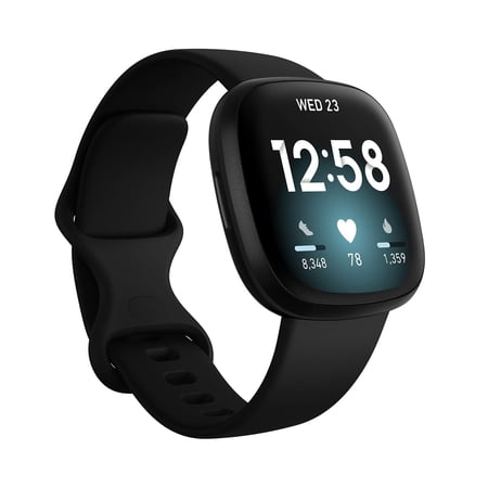 Restored Fitbit Fitbit Versa 3, Black (Refurbished)