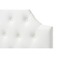 thumbnail image 3 of Baxton Studio Morris Modern and Contemporary White Faux Leather Upholstered Button-Tufted Scalloped Twin Size, 3 of 5