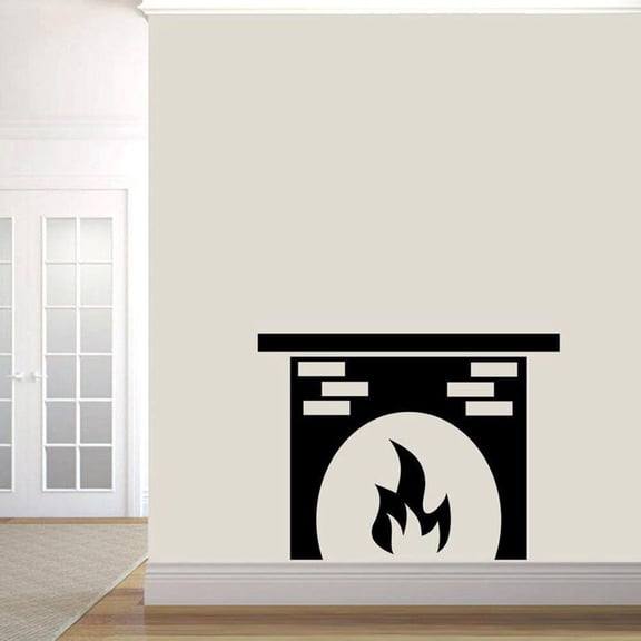 Fireplace Wall Decal Wall Stickers Kitchen Living Room Creative Shapes Home Decoration Vinly Removable Art Restaurant Decor 42x31cm