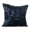 thumbnail image 1 of The HomeCentric Throw Pillow Covers, Decorative Black Designer Throw Pillow Covers Pack of 2, 16x16 inch (40x40 cm) Satin Pillow Covers For Couch, Solid Color, Ruches, Textured, - Dreamy Black, 1 of 2
