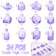thumbnail image 2 of Juego de jarrones DOLEEYAE de cristal morado, 24 jarrones pequeños con forma de cogollos a granel, 2 of 7