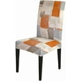thumbnail image 3 of Orange and Grey Chair Covers Chair Seat Cover Set of 4 Removable Washable Parson Chair Covers for Dining Room Living Room Kitchen Christmas, 3 of 6