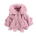 thumbnail image 4 of Feancey Toddler Girls Fleece Coats Baby Girl Faux Fur Warm Tunic Jackets Winter Fluffy Fuzzy Thick Coats for Kids Comfy Plush Outerwear Pink 5-6 Years, 4 of 6