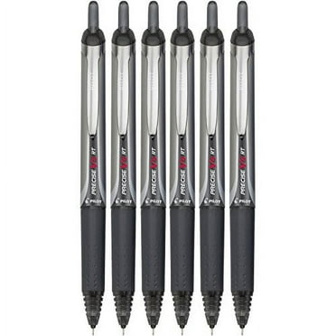 Pilot Precise V5 RT Retractable Rolling Ball Pens, Extra Fine Point, Black Ink, 6 Pens