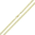 thumbnail image 2 of 14K Yellow Gold 3MM Solid Cuban Curb Link Two-Tone Pave Chain Necklaces, Real 14K Gold, Next Level Jewelry, 2 of 5