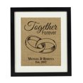 thumbnail image 1 of Darling Souvenir Together Forever Burlap Print Wall Decor Rings Personalized Wedding Gift-Burlap Print with Frame(8 x 10 Inches), 1 of 1