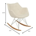 thumbnail image 6 of Modern Upholstered Rocking Chair – Small Accent Chair for Nursery, Kids, or Living Room | Nursing Chair with Curved Back & Wood Rocker Legs, Beige, 6 of 7
