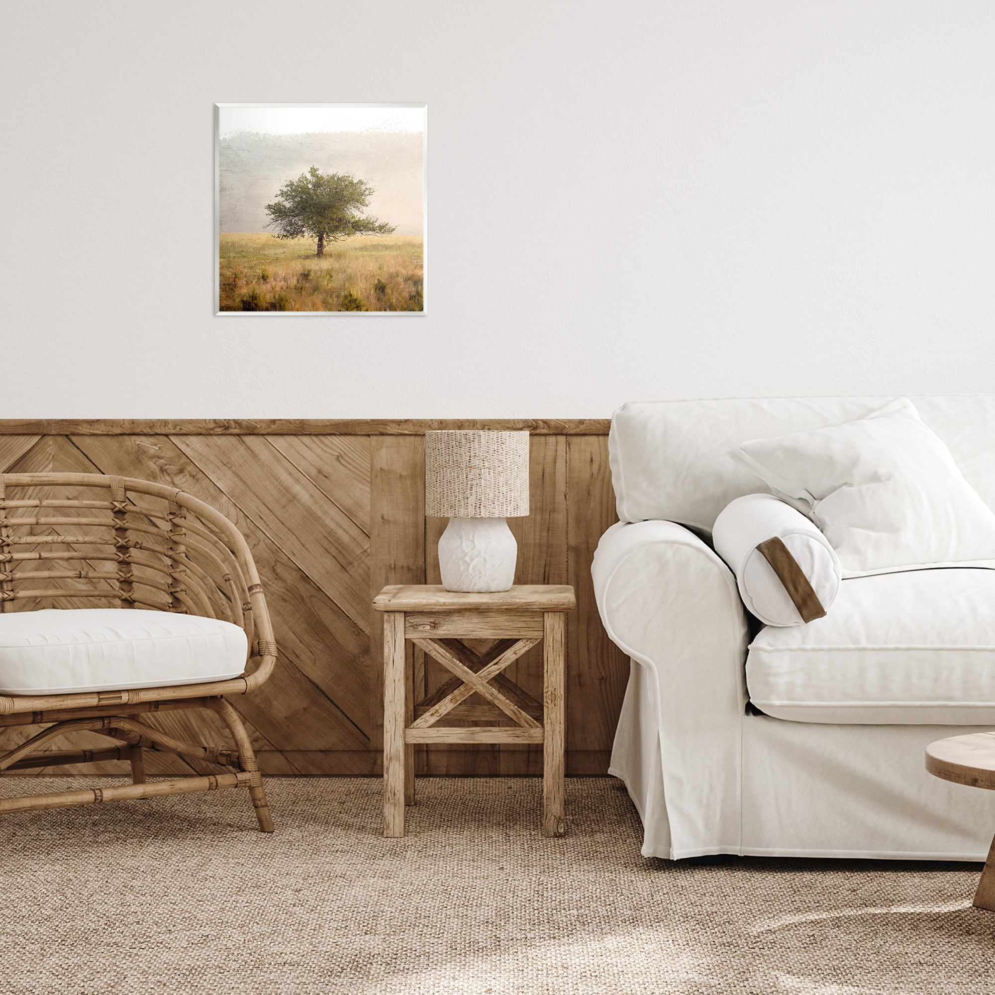 Stupell Industries Tree Alone in Golden Field Wall Plaque Art, design by Anne Bailey
