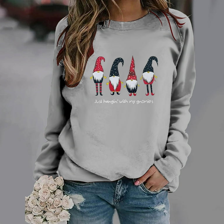 Dyegold Ugly Christmas Sweatshirt Women Weekly Deals Ladies Casual Xmas  Gnomes Sweatshirt Plus Size Funny Merry Christmas Tops Cute Teen Girls  Crewneck Sweater Novelty Shirts Graphic Pullover 