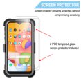 thumbnail image 7 of Samsung Galaxy A01 Case Clip Belt Holster,Takfox Shockproof Swivel Defender Heavy Duty Armor Protective Case & 2 Pcs Tempered Glass Screen Protector w/ Kickstand Rugged Cover For Galaxy A01 2020,Grey, 7 of 7
