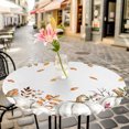 thumbnail image 6 of White Pumpkin Fall Round Tablecloth for 36-44 Inch Tables,Fitted Table Cover with Elastic Edge,Thanksgiving Eucalyptus Leaves Autumn Waterproof Outdoor Table Cloth Protector for Patio Garden Dinner, 6 of 9