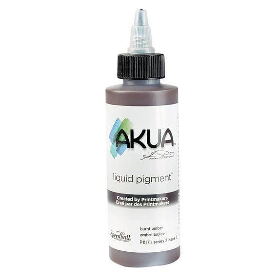Speedball Akua Liquid Pigment, Burnt Umber, 4 oz.