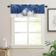 thumbnail image 7 of Christmas Kitchen Curtains and Valances Set, Grey Xmas Ball Snowflake Pine Leaf Blue Background Rod Pocket Window Valance Window Curtain Panels for Living Room Bedroom Laundry, 27.5x24in, 3 Pieces, 7 of 7