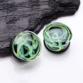 thumbnail image 2 of A Pair of Deco Neon Art Swirlesque Glass Double Flared Plug, 2 of 4
