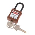 thumbnail image 1 of PL38-KD 38 mm PVC Curved Safety Lockout Padlock Brown, 1 of 9