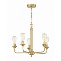 53025-SB Craftmade Lighting Bridgestone - Five Light Chandelier in Transitional Style - 22.75 inches wide by 18.5 inches high-Satin Brass Finish
