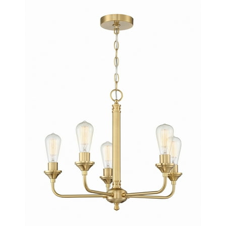53025-SB Craftmade Lighting Bridgestone - Five Light Chandelier in Transitional Style - 22.75 inches wide by 18.5 inches high-Satin Brass Finish