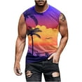 thumbnail image 2 of Titcea Tank Tops Men Graphic Printed Round Neck Sleeveless Shirt Summer Beach Vacation Outdoor Sports Gym Fashion T-Shirts, 2 of 5