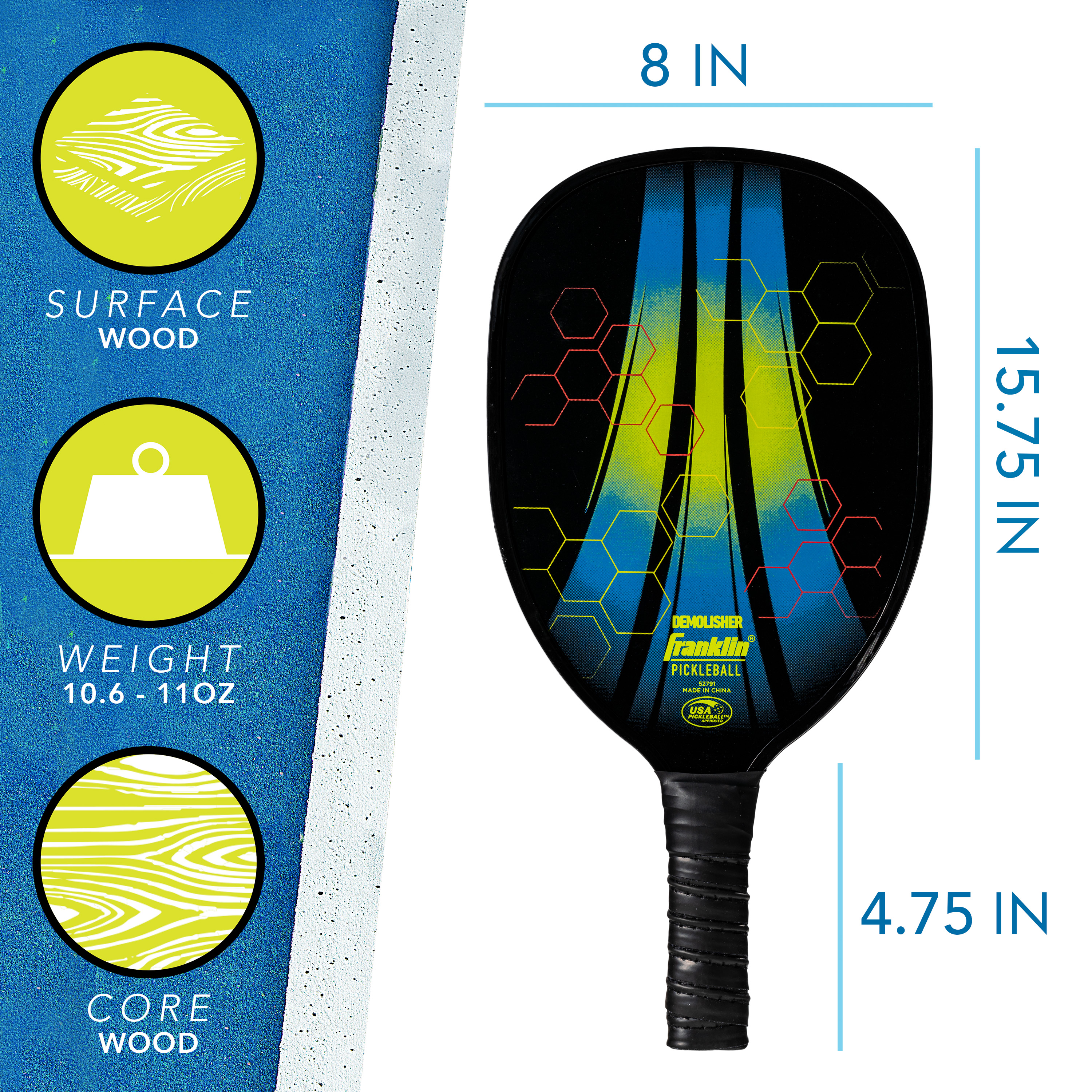 Franklin Sports Demolisher Wooden Pickleball Paddle photo 2